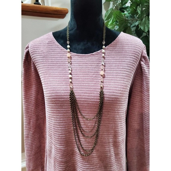 CHENAULT Sweater Rose Pink Chenille Raglan Sleeves Womens 3X Causal Pullover - Picture 2 of 13